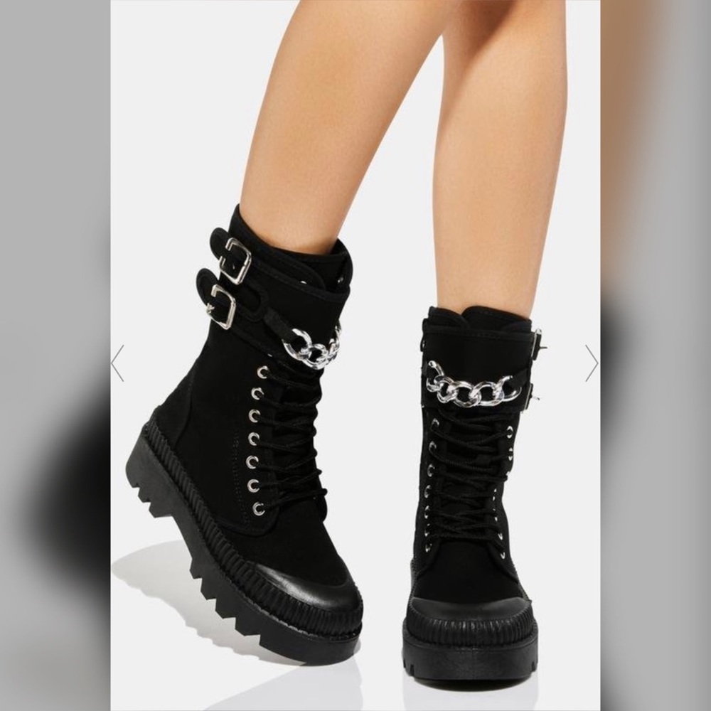 🖤 Military Canvas Boots 🖤 - Picture 1 of 9